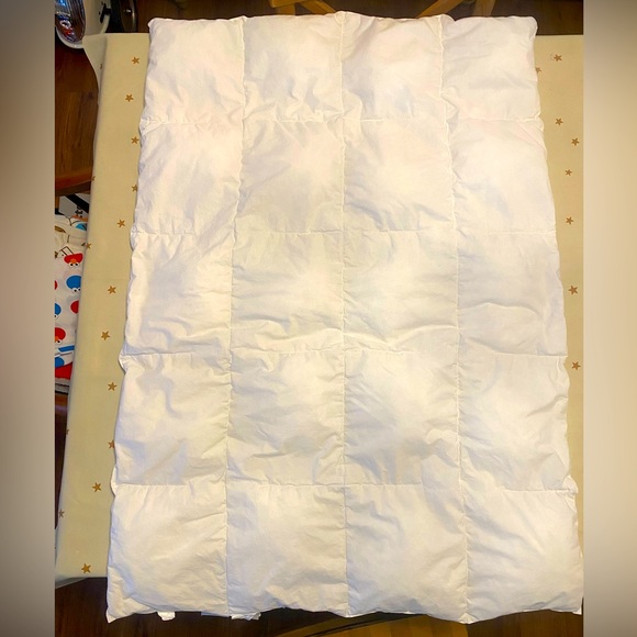 Land of Nod Toddler Crib Duvet Comforter Made in USA Cotton White Like New - Picture 1 of 6